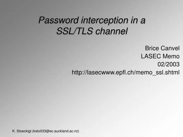 password interception in a ssl tls channel