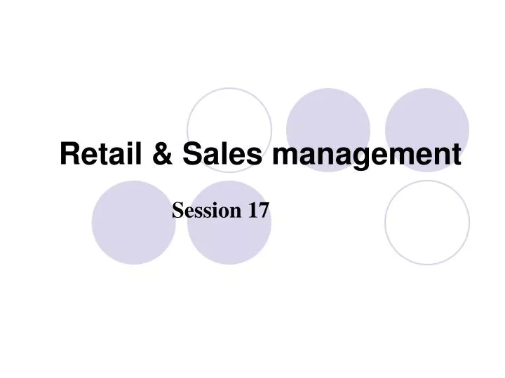 retail sales management