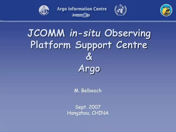 jcomm in situ observing platform support centre argo