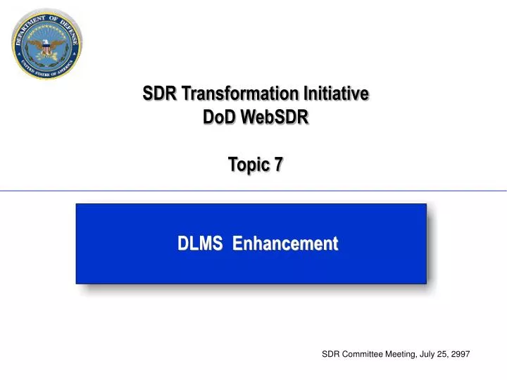 sdr transformation initiative dod websdr topic 7