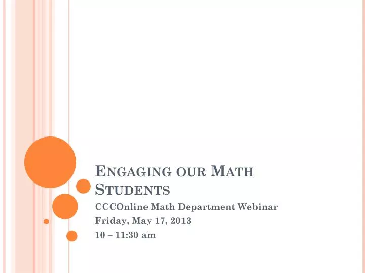 engaging our math students