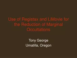 Use of Registax and LiMovie for the Reduction of Marginal Occultations