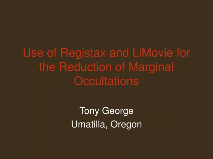 use of registax and limovie for the reduction of marginal occultations