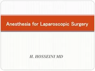anesthesia for laparoscopic surgery