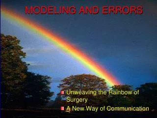 MODELING AND ERRORS