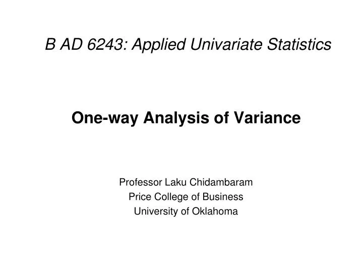 b ad 6243 applied univariate statistics