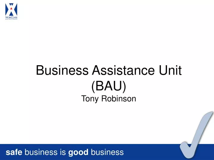 business assistance unit bau tony robinson