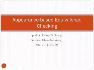 Appearance-based Equivalence Checking