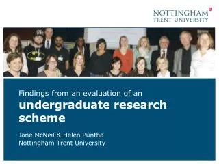Findings from an evaluation of an undergraduate research scheme