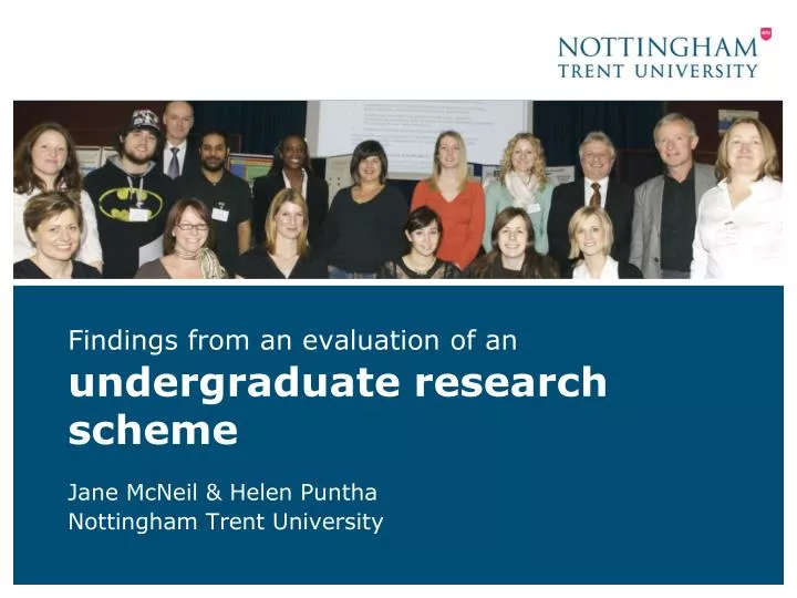 findings from an evaluation of an undergraduate research scheme