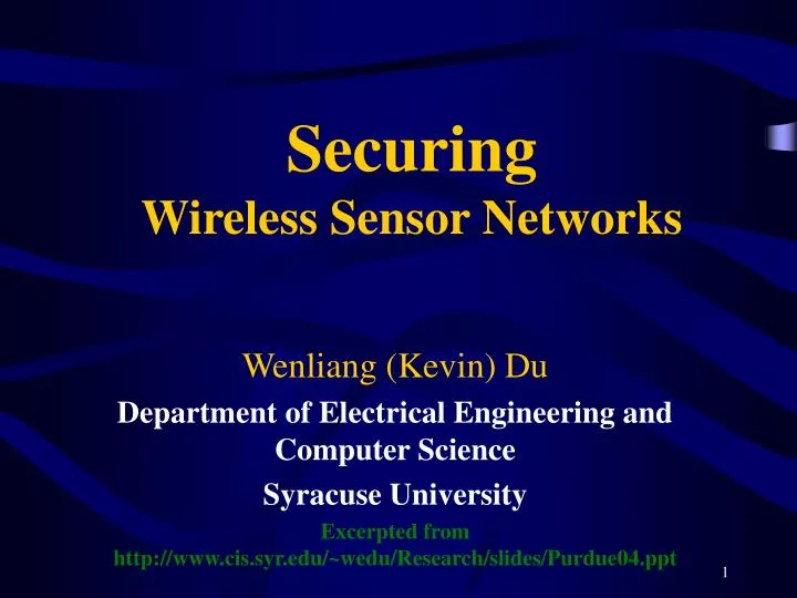 securing wireless sensor networks