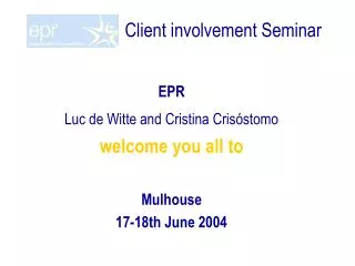 Client involvement Seminar