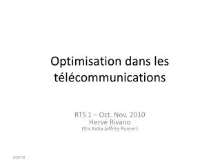 optimisation dans les t l communications