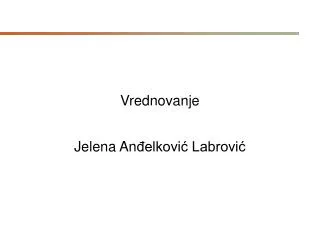 vrednovanje