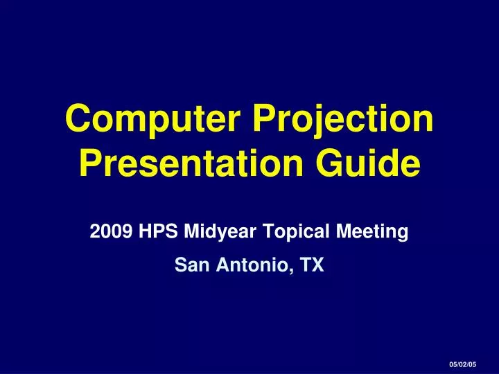 computer projection presentation guide