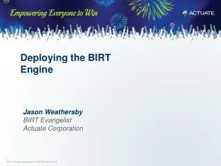 Deploying the BIRT Engine