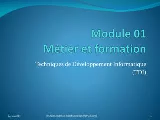 module 01 m tier et formation