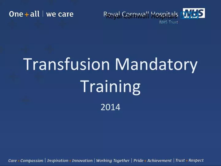 transfusion mandatory training