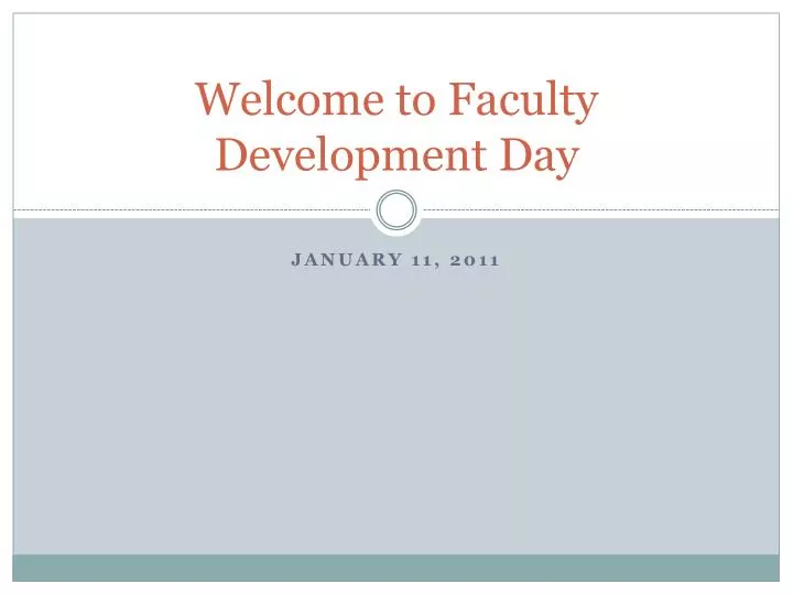 welcome to faculty development day