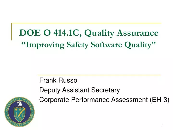 doe o 414 1c quality assurance improving safety software quality