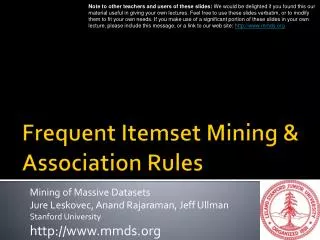 Frequent Itemset Mining &amp; Association Rules
