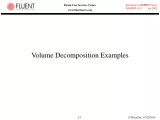 Volume Decomposition Examples