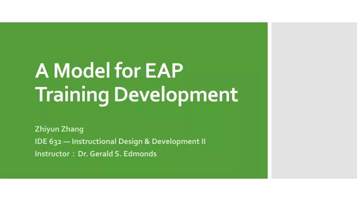 a model for eap training development