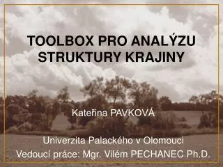 toolbox pro anal zu struktury krajiny
