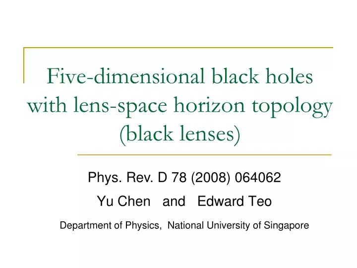 five dimensional black holes with lens space horizon topology black lenses