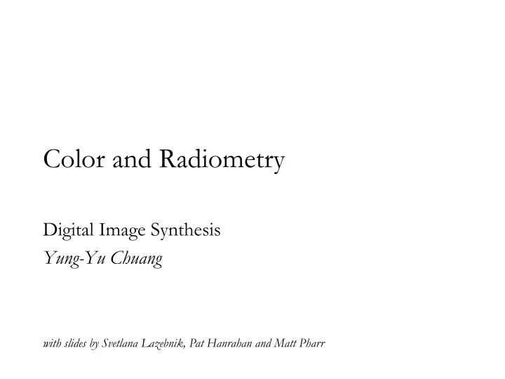 color and radiometry