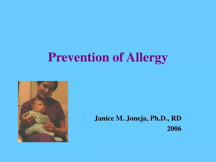 prevention of allergy