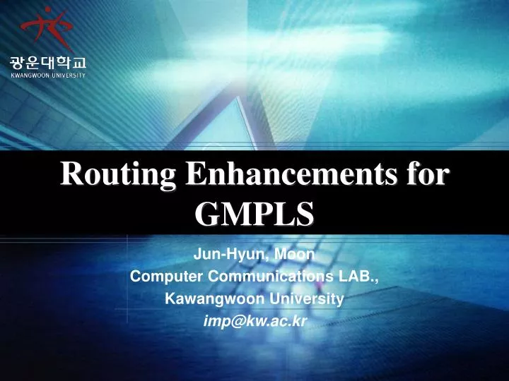 routing enhancements for gmpls