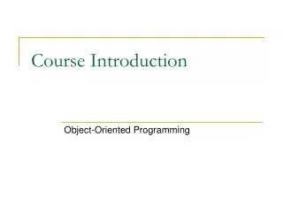 course introduction