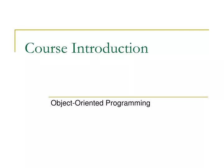 course introduction