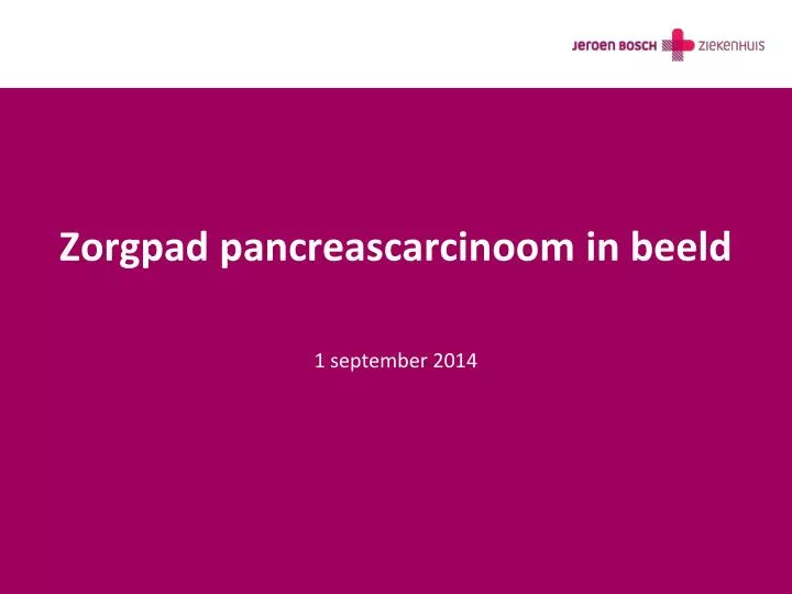 zorgpad pancreascarcinoom in beeld