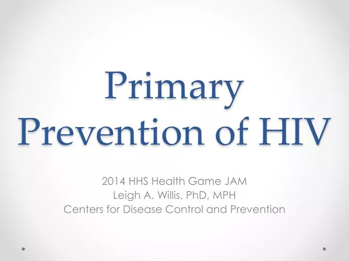 primary prevention of hiv