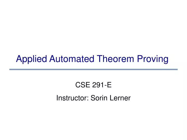 applied automated theorem proving
