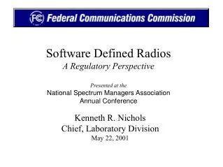 Kenneth R. Nichols Chief, Laboratory Division May 22, 2001