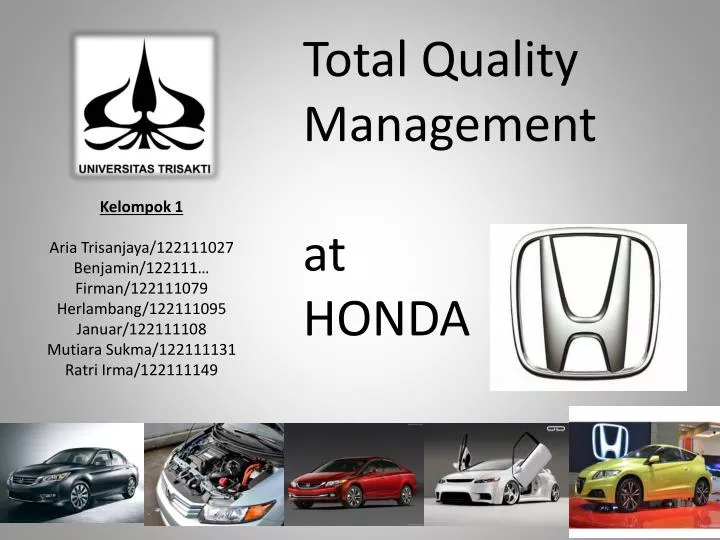 total quality management at h onda