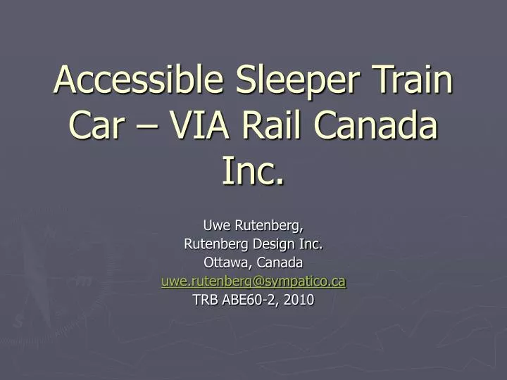 accessible sleeper train car via rail canada inc