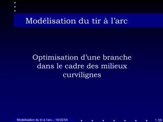mod lisation du tir l arc