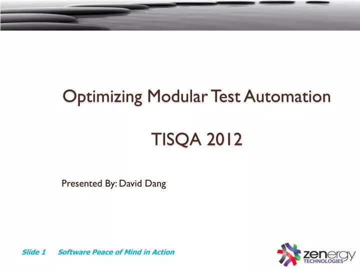 optimizing modular test automation tisqa 2012