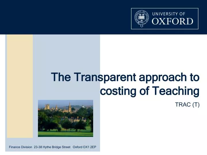 the transparent approach to costing of teaching