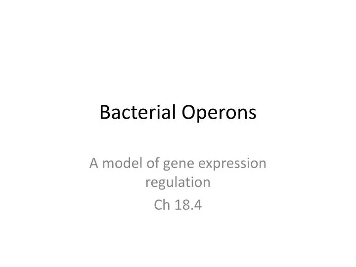 bacterial operons