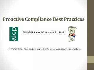 Proactive Compliance Best Practices
