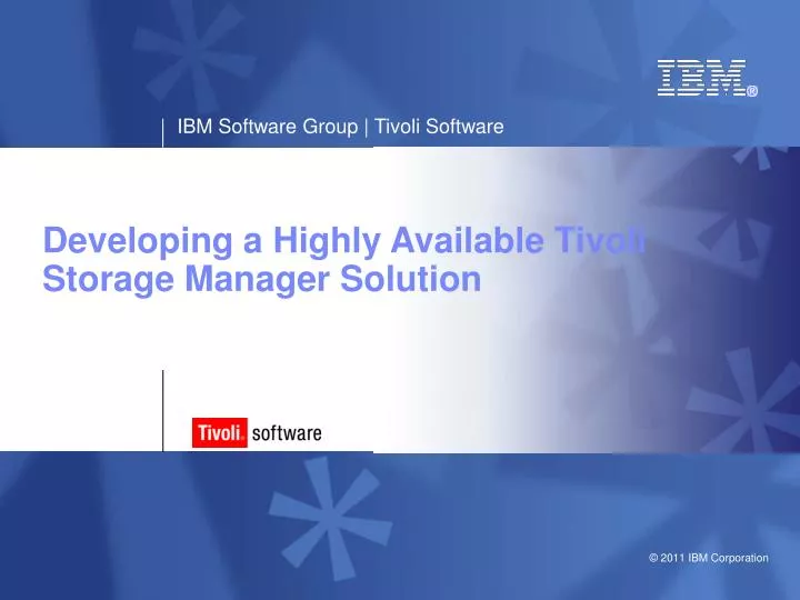 developing a highly available tivoli storage manager solution