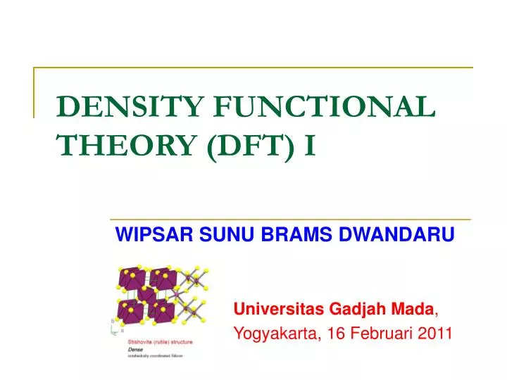 density functional theory dft i