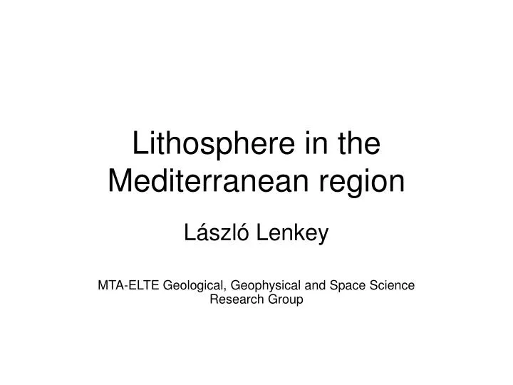 lithosphere in the mediterranean region