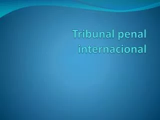 Tribunal penal internacional