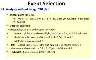 Event Selection